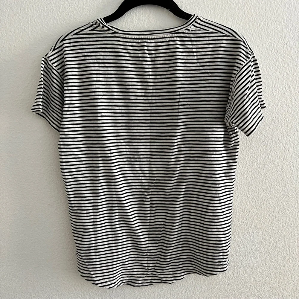 Madewell | B&W Whisper Cotton Crewneck Tee Shirt Top - Size XS - Picture 7 of 11
